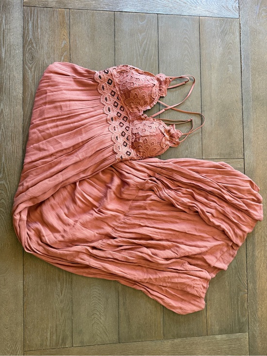 Dresses & Skirts - Lace Bodice Maxi Dress in Dusty Rose